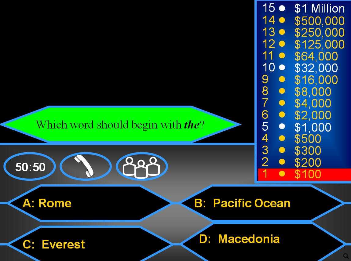 Who Wants To Be A Millionaire: Articles Regarding Who Wants To Be A Millionaire Powerpoint Template