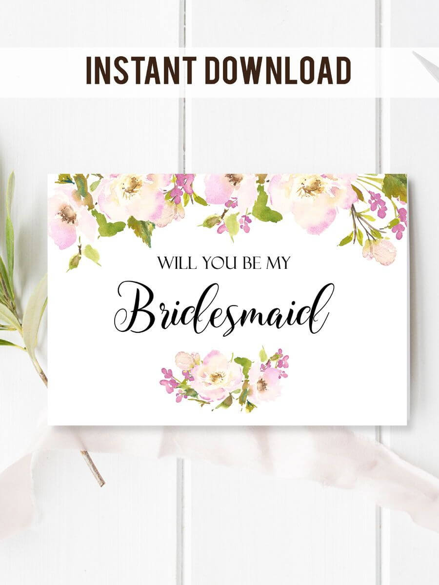Will You Be My Bridesmaid Card. With Beautiful And Romantic Throughout Will You Be My Bridesmaid Card Template