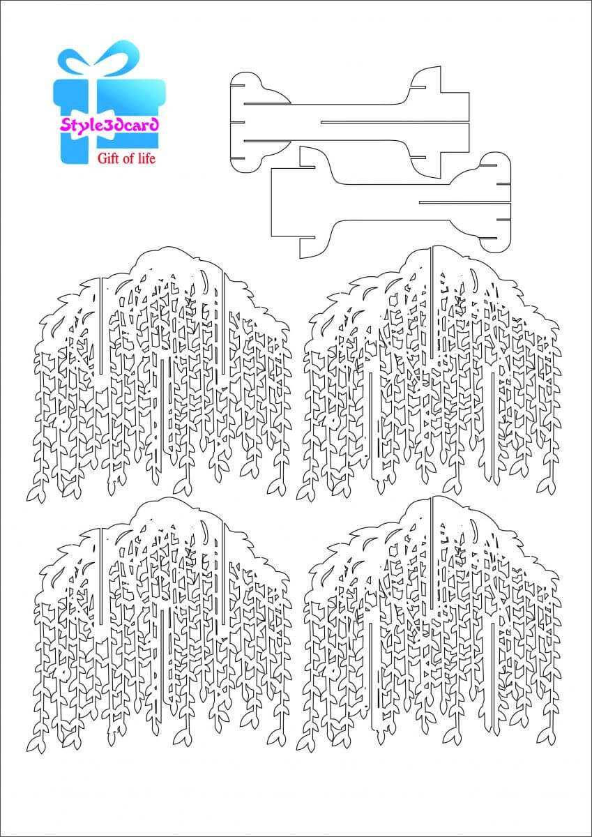 Willow Tree Pop Up Card/kirigami Pattern 1 | Cards | Pop Up Pertaining To Pop Up Tree Card Template