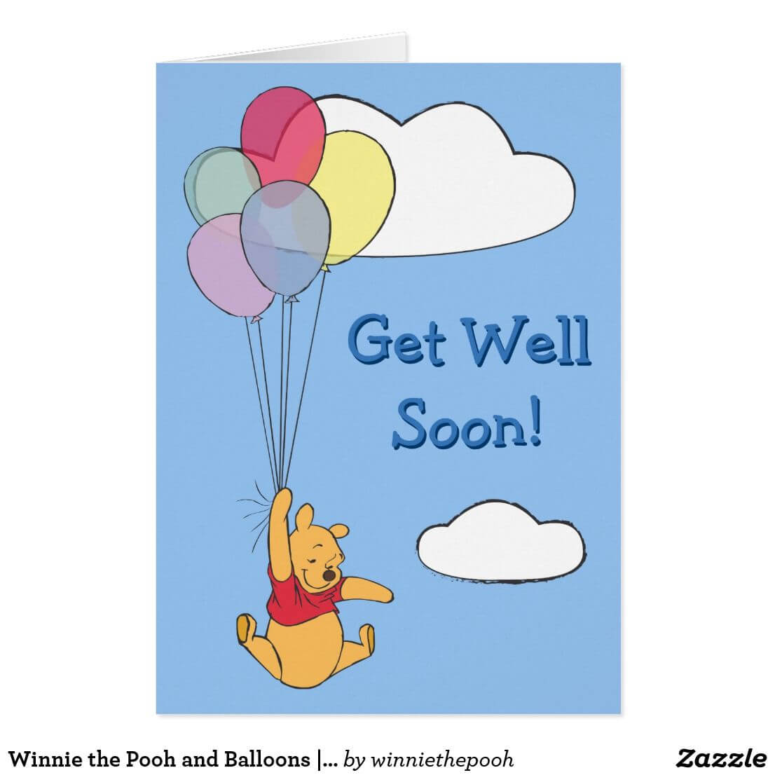Winnie The Pooh And Balloons | Get Well Card | Zazzle With Get Well Card Template