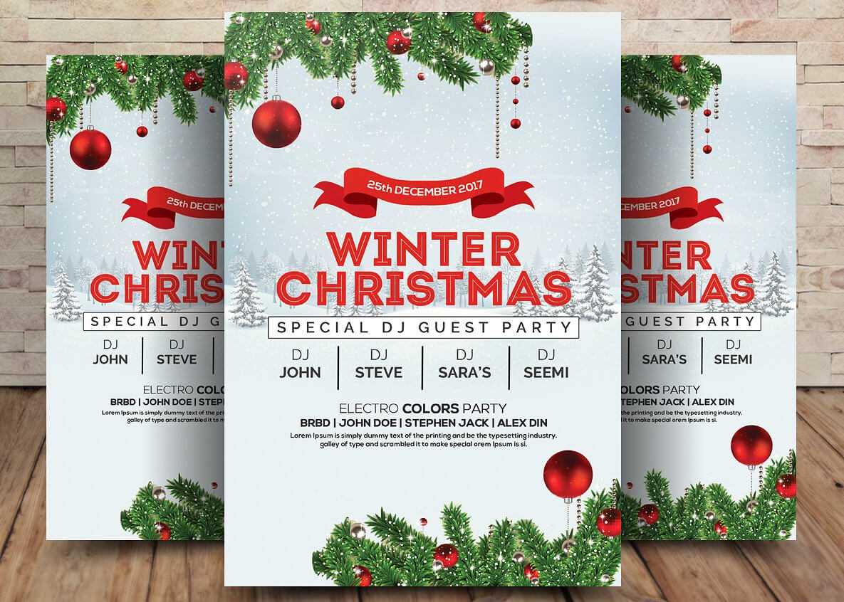 Winter Wonderland Christmas – Psd Flyer Template – Free Psd Pertaining To Christmas Brochure Templates Free