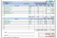 Workshop Job Card Template Excel, Labor &amp; Material Cost inside Job Cost Report Template Excel