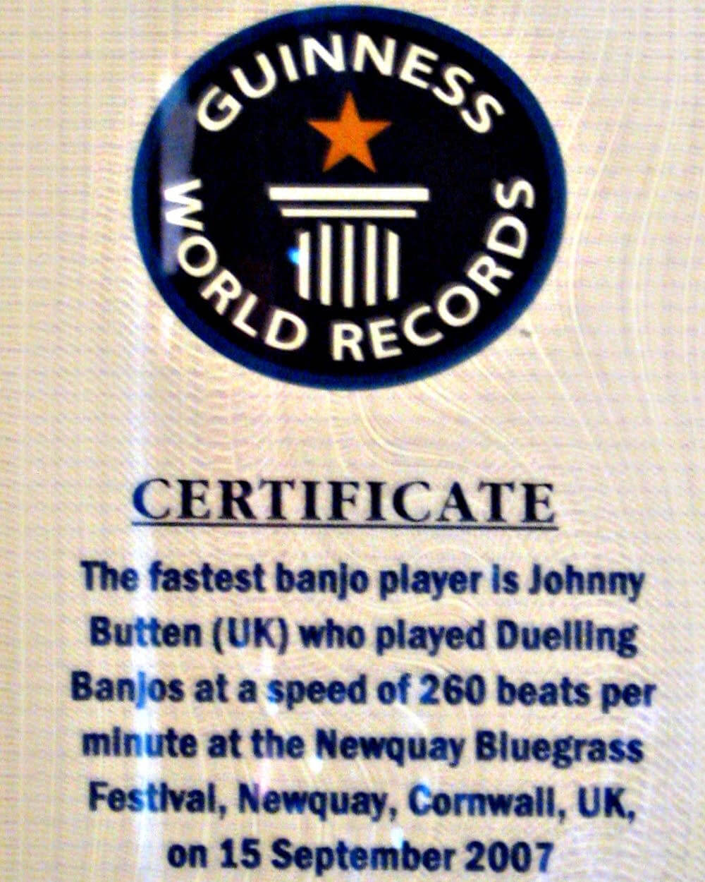 World's Fastest Banjo Picker Calls Minnesota Home | Mpr News Inside Guinness World Record Certificate Template