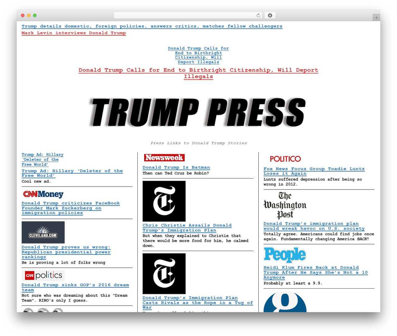 Wp Template Wp Drudgeproper Web Development – Trump.press With Regard To Drudge Report Template