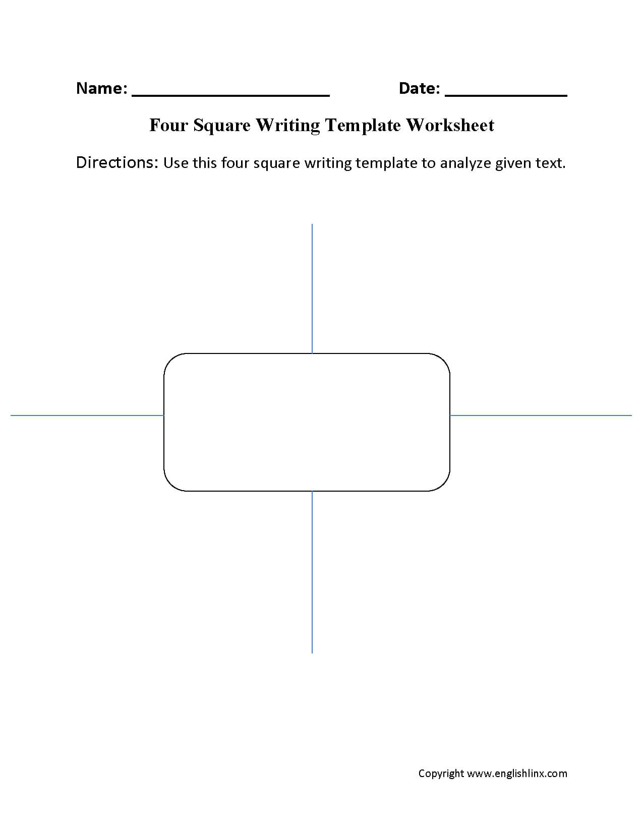 Writing Worksheets | Writing Template Worksheets Pertaining To Blank Four Square Writing Template