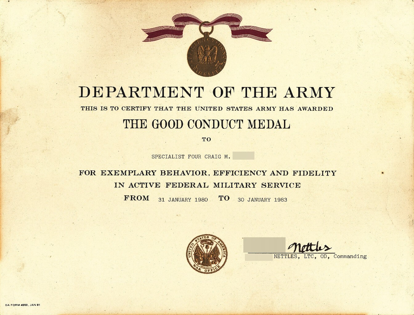X12's Past Awards Within Army Good Conduct Medal Certificate Template