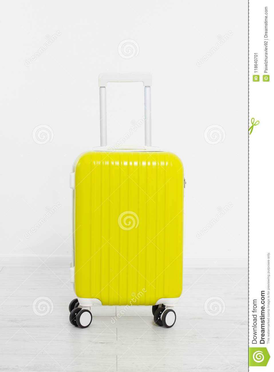 Yellow Suitcase On White Background .summer Holidays. Travel Pertaining To Blank Suitcase Template