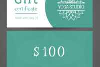 Yoga Studio Gift Certificate Template for Yoga Gift Certificate Template Free