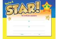 You're A Star! Award Gold Foil-Stamped Certificate pertaining to Star Award Certificate Template